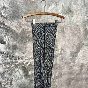 gray and black footless Tiger Tights